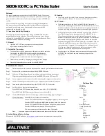 Preview for 1 page of Altinex SR208-100 User Manual