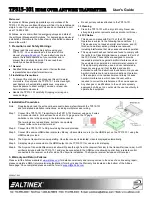 Предварительный просмотр 1 страницы Altinex TP315-106 User Manual