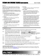 Altinex UT260-104 User Manual предпросмотр