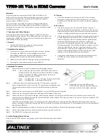 Предварительный просмотр 1 страницы Altinex VP500-101 User Manual