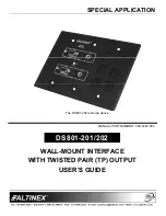 Altinex Wall Mount Interface with Twisted Pair (TP) Output DS801-201 User Manual preview