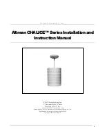 Altman CHALICE Installation And Instruction Manual preview