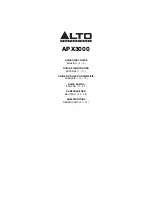 Предварительный просмотр 1 страницы Alto Professional APX3000 Quick Start Manual