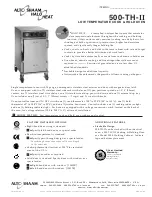 Предварительный просмотр 1 страницы Alto-Shaam 500-TH-II SERIES Specification Sheet