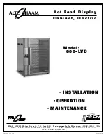 Предварительный просмотр 1 страницы Alto-Shaam 600-LVD Installation Operation & Maintenance