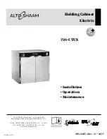 Preview for 1 page of Alto-Shaam 750-CTUS Installation, Operation And Maintenance Manual