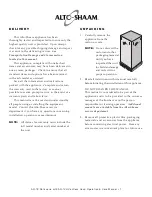 Preview for 2 page of Alto-Shaam AR-7E Installation Operation & Maintenance