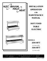 Alto-Shaam HALO HEAT 200-HFT User'S Installation, Operation And Maintenance Manual preview