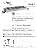Alto-Shaam Halo Heat 500-HW Series Specification Sheet preview