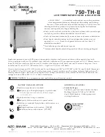 Alto-Shaam Low Temperature Cook & Hold Oven 750-TH-II Specification Sheet предпросмотр