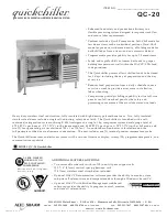Alto-Shaam quickchiller QC-20 Specification Sheet preview