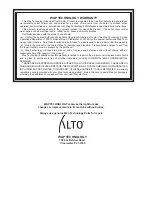 Preview for 20 page of Alto aero series Operator'S Manual