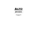 Alto APX1500 Quick Start Manual preview