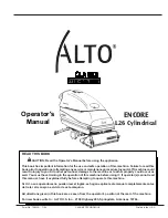 Alto Clarke Encore L26 Cylindrical Operator'S Manual preview