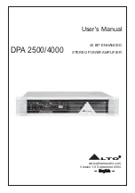 Предварительный просмотр 1 страницы Alto DPA 2500 User Manual