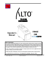 Предварительный просмотр 1 страницы Alto IMAGE 26B Operator'S Manual