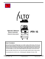 Alto PTV-15 Operator'S Manual preview