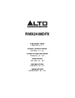 Предварительный просмотр 1 страницы Alto RMX2408DFX Quick Start Manual