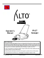 Preview for 1 page of Alto Sweeper PS-27 Operator'S Manual