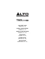 Предварительный просмотр 1 страницы Alto TMX200DFX Quick Start Manual