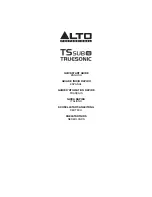 Preview for 1 page of Alto TRUESONIC TS-SUB18 Quick Start Manual