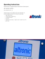 Altronic DE-3000 Operating Instructions Manual предпросмотр