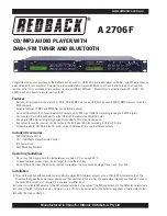 Preview for 1 page of Altronics Redback A 2706F Manual