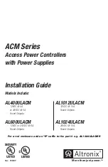 Preview for 1 page of Altronix ACM Series Installation Manual