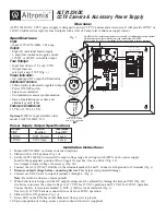 Altronix ALTV1224DC Installation Instructions предпросмотр