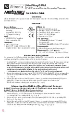 Altronix Netway Spectrum NetWaySP1A Installation Manual предпросмотр