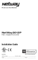 Altronix NetWay3012P Installation Manual предпросмотр