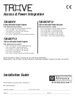 Preview for 1 page of Altronix TROVE T2AGK3F8 Installation Manual