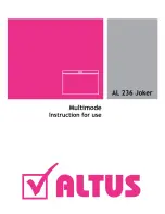 Preview for 1 page of ALTUS AL 236 Joker Instructions For Use Manual