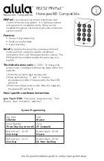 Alula RE252 PINPad Manual preview