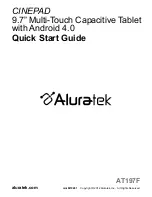 Предварительный просмотр 1 страницы Aluratek CINEPAD AT197F Quick Start Manual