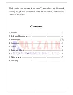 Предварительный просмотр 2 страницы ALZAIN HLY-101E Operation Manual