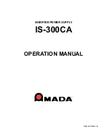 Предварительный просмотр 1 страницы Amada IS-300CA Operation Manual