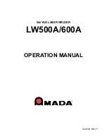 Amada LW500A Operation Manual preview