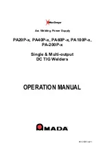 Preview for 1 page of Amada MacGregor PA-200P Series Operation Manual