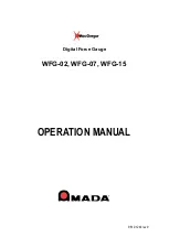 Amada MacGregor WFG-02 Operation Manual предпросмотр