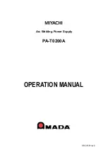 Amada Miyachi PA-T0200A Operation Manual предпросмотр