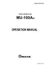 Предварительный просмотр 1 страницы Amada MU-100A Operation Manual