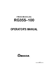 Amada RG35S-100 Operator'S Manual preview