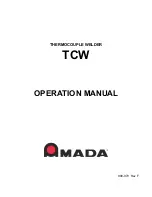 Amada TCW Operation Manual preview