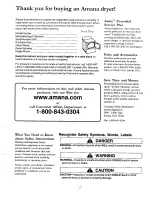 Preview for 2 page of Amana 40086001 Owner'S Manual