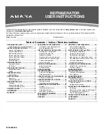 Amana A8RXCGFXW User Instructions preview