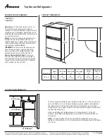 Предварительный просмотр 1 страницы Amana A8RXNGFX Product Dimensions