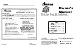 Preview for 1 page of Amana AAC0121TA Owner'S Manual