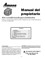 Предварительный просмотр 19 страницы Amana AAC051SRA Owner'S Manual