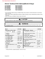 Amana ACF4265AB Technical Information preview